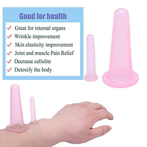 Copos de Ventosa a Vácuo Massageador Corporal 4 unidades/CONJUNTO Ventosa Forte de Silicone Massagea