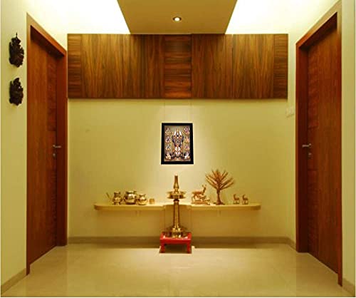 101 Temples - Divinity Eternity Spirituality Asta Lakshmi Tirupati Balaji God Wooden Photo Frame with Wall Hook, 1 Piece | 10” x 13”, Matt Finish