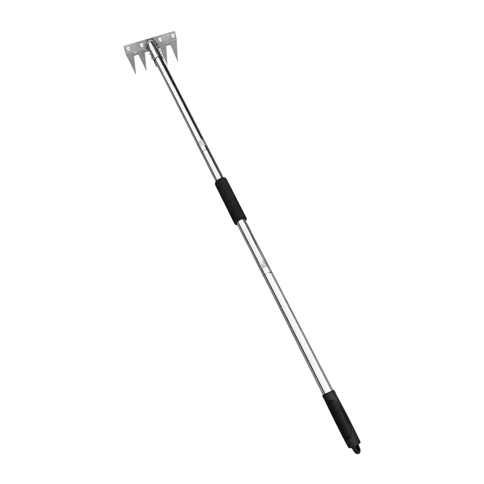 LOVIVER Diserbatrice Manuale Strumento per Estirpare Erbacce Rake da Giardino in Acciaio Inox con Presa Ergonomica Adatto per Orto Cura del Giardino Cortile F, 5 Denti