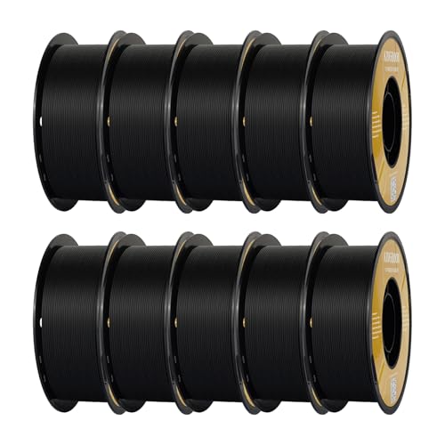 Image of Kingroon Matte PLA Filament 1.75mm 3D Printer Filament Matte Filament 10kg Dimensional Accuracy + /- 0.02 mm (10 Rolls Black)