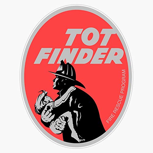 Image of Tot Finder Retro Fire Rescue Bumper Sticker Window Vinyl Decal 5"