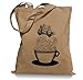 Ma2ca Cup of Ship - Schiff auf Kaffeetasse Stoffbeutel Tragetasche/Bag/Jutebeutel WM1-caramell