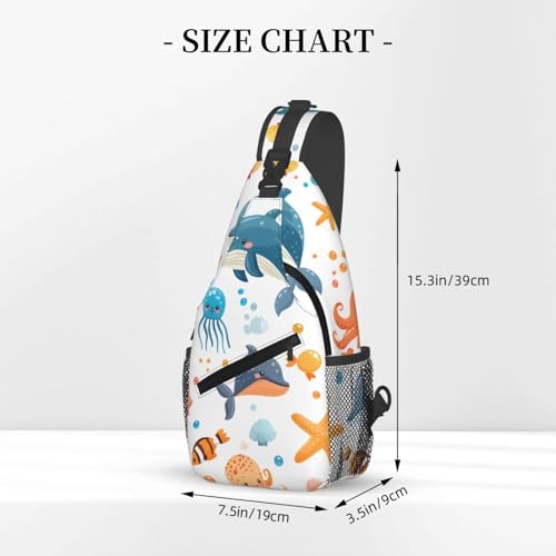 Mochila tipo sling Octopus Whale Starfish para mujer y hombre miniatura 2