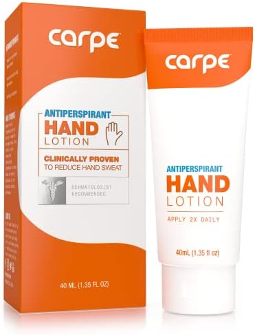 Carpe Antiperspirant Hand Lotion, A dermatologist-recommended, non-irritating, smooth lotion that helps stop hand sweat, Great for hyperhidrosis