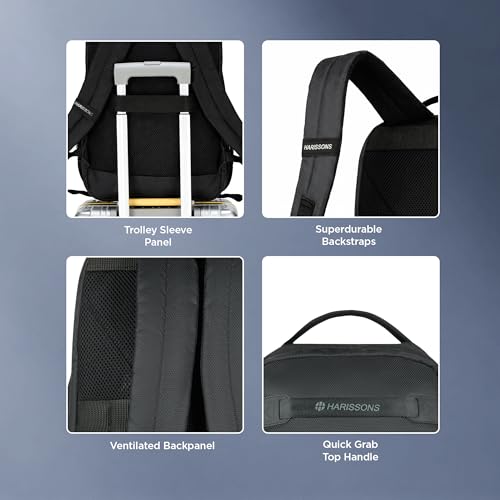 Image of HARISSONS Prizma Laptop Backpack | 35L | Durable & Travel-Ready | Elevated Laptop Protection | Office, Travel & Daily Commute