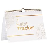 Savvy Bee Habit Tracker Calendar: 24-Month Goal Planner with 120GSM Paper and Metallic Spiral - Track Daily, Weekly, and Monthly Tasks in Style with Inspiring Quotes and Gold Pressed Matte Cover(White