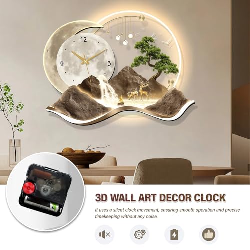 Horloge créative silencieuse 3D à brancher avec affichage LED dynamique - 4