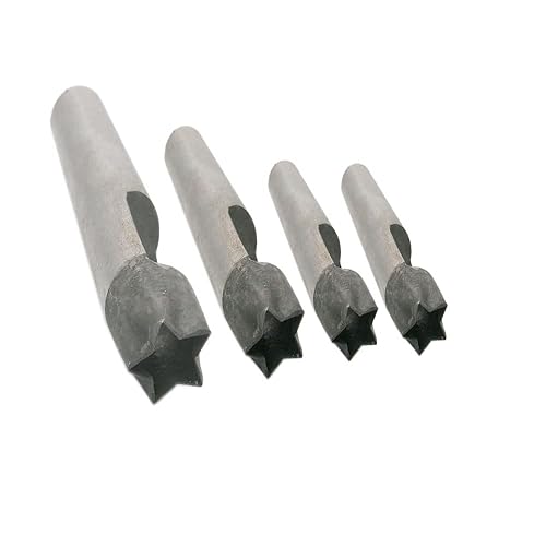 JuneTree Juego de 2 punzones de cuero para manualidades de cuero, lona de papel, plástico, dientes de sierra, forma de encaje, herramienta de corte