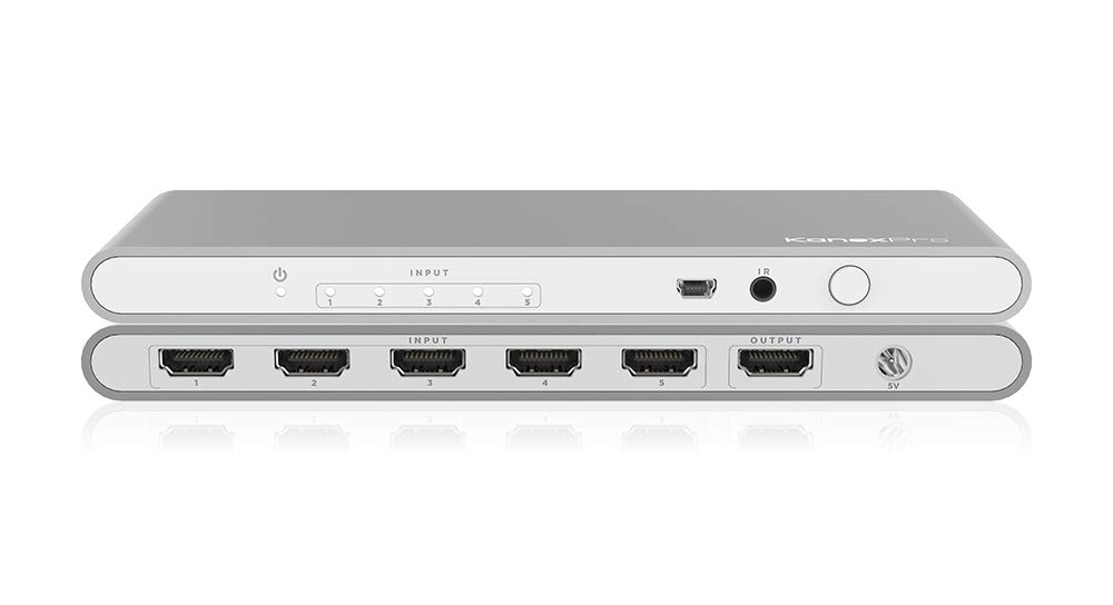 KanexPro 4K HDMI 5 x 1 Switcher, Silver (SW-HD20-5X14K)