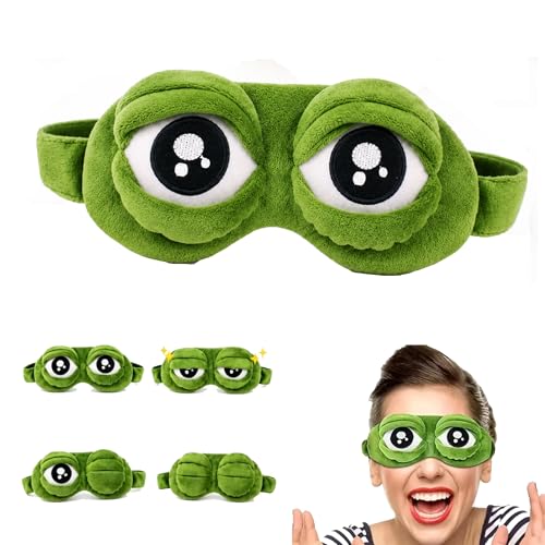 Frog Eye Sleep Mask 3D Funny Frog Sleep Mask Cute Animal Eye Mask for Sleeping Soft Comfortable Eye Mask Blackout Sleeping Mask for for Travel Yoga Nap Block Out Light (1PCS)