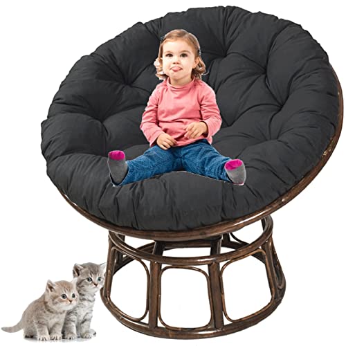 Chaise longue pliante d'extérieur avec coussin de chaise pivotant épais en rotin osier