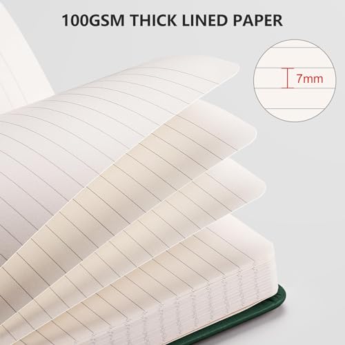 RETTACY Notebook A4 Lined Journal-192 Pages Note Book for Writing, Hardcover Leather Notepad with Pen Loop for Women Men Work Office School (21.5 x 27.9cm)-Dark Green - Image 2