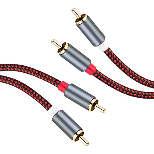 GESSEOR RCA Cable 15 ft RCA Cables, Hi-Fi Sound, Nylon Braided, Shielded RCA Audio Cable for Home Theater, HDTV, Amplifiers, Speakers