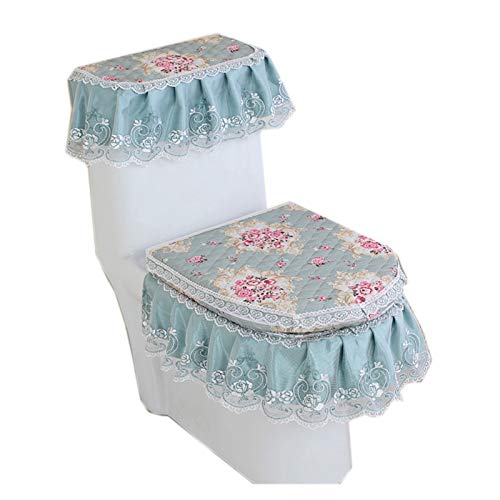 WAYYQX Toile Sitzauflagen Spitze Sitztoilette U-förmige Toilettenmatte DREI-teilige Kissen Toilette Universal Toilette…