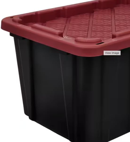 Black and Red 27-Gallon Storage Tote VW79193
