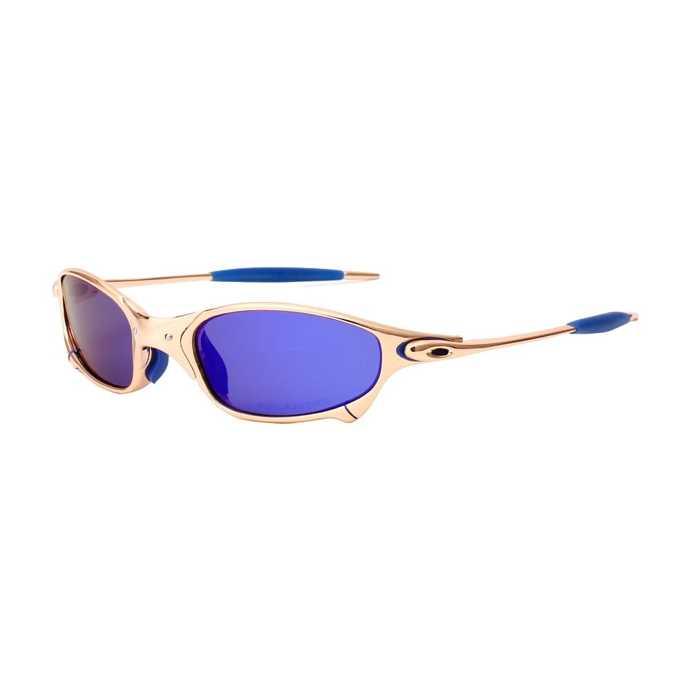 Velocity Polarized Sunglasses Fashion Aviator Retro Oval Sunglasses Non Prescription Glasses Frames for Women Men Dark Blue 53 Millimeters