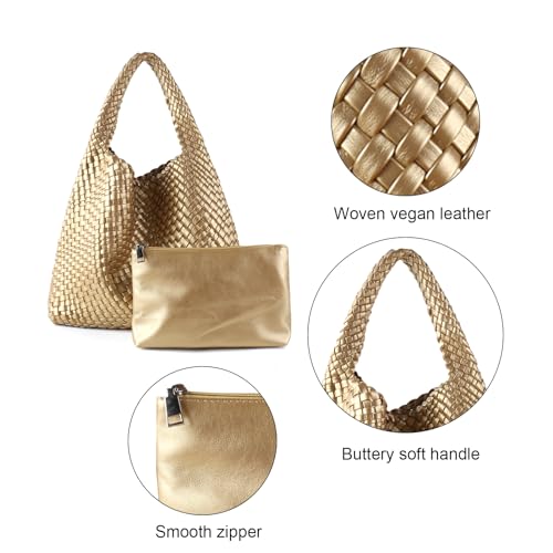 Image of Woven Tote Bag for Women with Purse