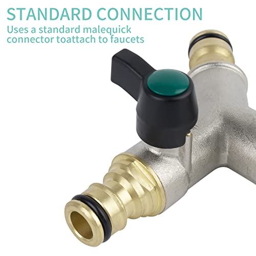 Hydrogarden 2 Way Garden Water Pipe Connectors Pipe Adapter 2 Way Garden Hose Splitter Y Shape Water Diverter Adapter Switch Valve - Image 3