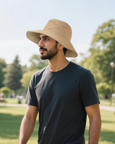 Image of XXL Oversize Bucket Hat Reversible, XL L M S Fisherman Sun Cap With Chin Strap, Travel Beach Outdoor Hat For Men Women