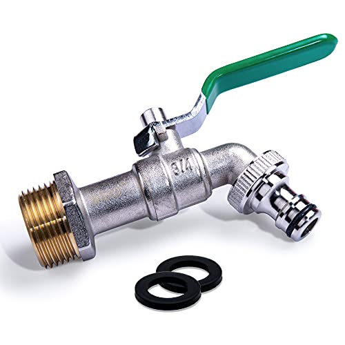 rubinetto da giardino in ottone cromato con innesto rapido 1/2 bianco