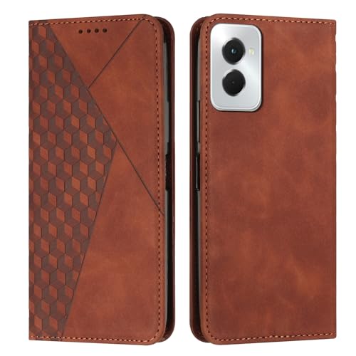 Étui portefeuille Moto G Power 2024 en cuir marron à rabat