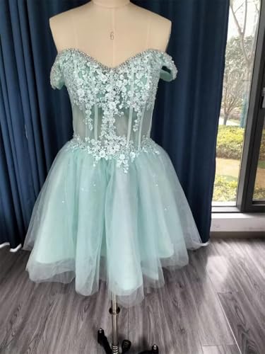 Forward Short Lace A Line Applique Homecoming Dresses for Teens Tulle Dress with Off Shoulder Princess Ball Gowns2