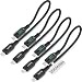 SooPii 4er-Pack 100W Kurzes USB-C-auf-USB-C-Kabel mit LED-Anzeige, 20cm PD Schnellladung Nylongeflecht-Kabel, kompatibel mit Handy, Tablet, Laptop – ideal für Ladestation und Powerbank (Schwarz)
