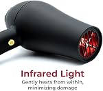 Skin Research Institute Salon Dry Pro Infrared Hair Dryer - Negative Ions for Reduced Frizz, Fast-Drying and Max Shine, Attachments Included