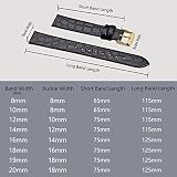 BISONSTRAP Skórzane paski do zegarka, miękkie paski zastępcze z polerowaną klamrą, 12 mm, 14 mm, 16 mm, 18 mm, 19 mm, 20 mm, Czarny ze złotą klamrą, 12mm, pasek