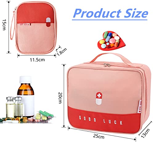 geöffnet mit 8 organisierten Fächern für Tabletten und kleine Fläschchen - Detailansicht von ANCHHE 2PCS Medizin Tasch...