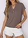 ANRABESS Womens Short Sleeve Henley Tops V Neck Dressy Casual Blouses Summer Trendy Tee Shirts 2026 Vacation Fashion Clothes Brown X-Large