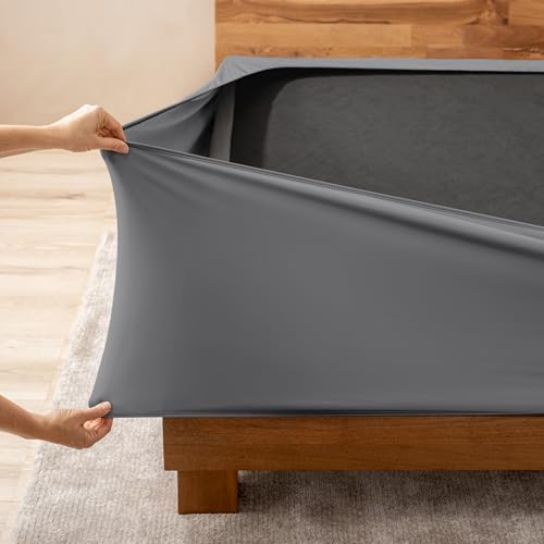 Bare Home Twin Size Box Spring Cover Wrap Around (Twin Grey)
