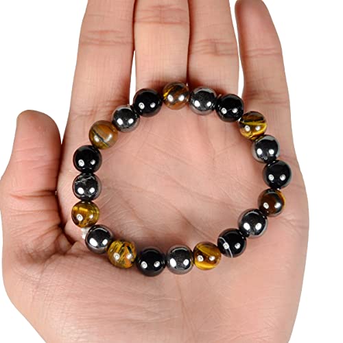 Image of Reiki Crystal Products Certified Natural Crystal Stone Round 10 mm Beads Bracelet for Men and Women | Reiki Charged Gemstone Jewellery Bracelet| Multiple Stone Variants Available