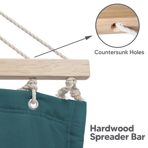 Image of SUNCREAT Hammocks Extra Large Double Hammock with 12 ft Stand for Outside, 475lbs Capacity, Outdoor Portable Hammock with Hardwood Spreader Bar, Extra Large Pillow, Dark Green