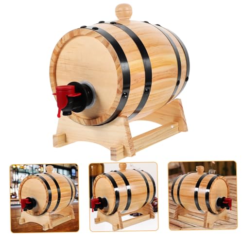 DECHOUS 1set Wooden Wine Dispenser Aging Faucet Sturdy Wood for Wine Beer Whiskey Storage Multipurpose Bar Accessory