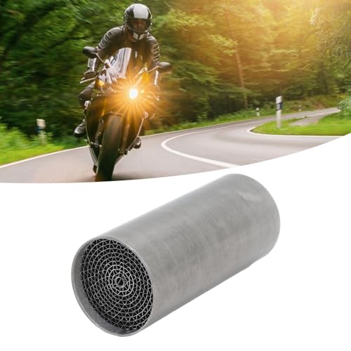 Rura Wydechowa Motocykla Katalizator ze Stali Nierdzewnej Przedni środkowy Tłumik Wydechowy Katalizator Uniwersalny do Motocykla (42 * 100mm)