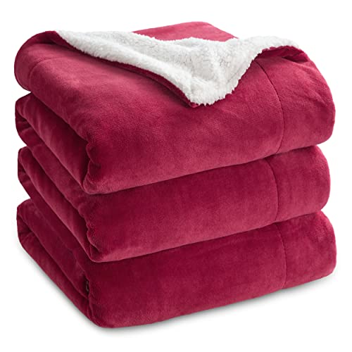 Bedsure Sherpa Fleece Throw Blanket For Couch - Thick And Warm Blankets For All Seasons, Soft And Fuzzy Throw Blanket For Sofa, Red, 50X60 Inches #TOP7