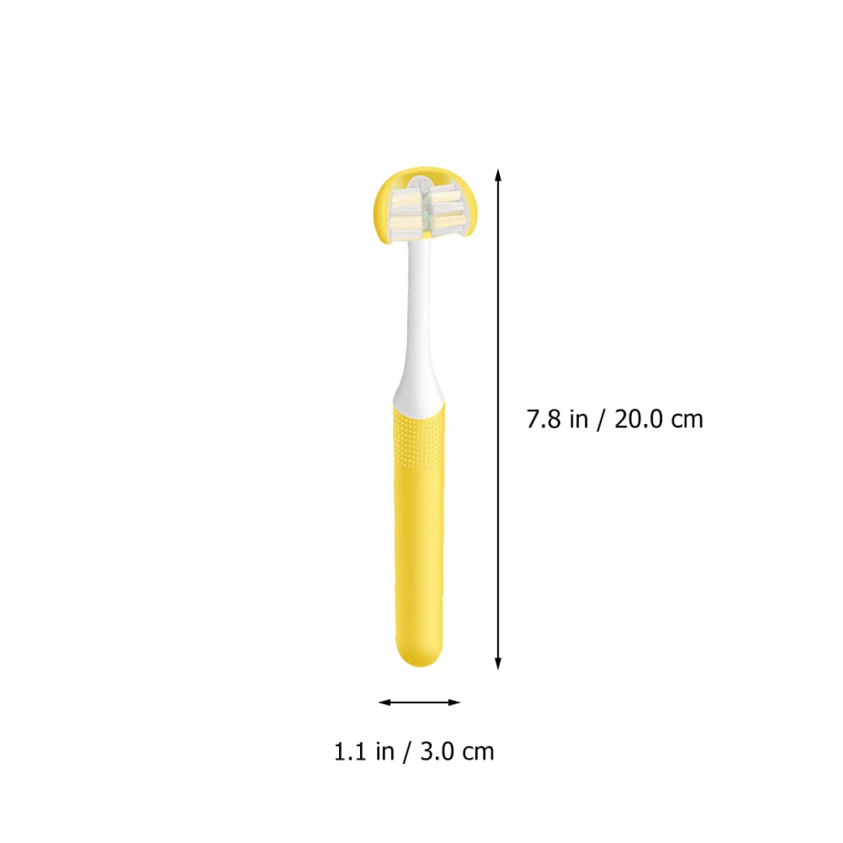Spazzolino Manuale Adulto a Tre Lati Giallo Pp 3 Testine | Design Wrap-around, Cura Orale Quotidiana, Struttura Leggera per Uso Adulto