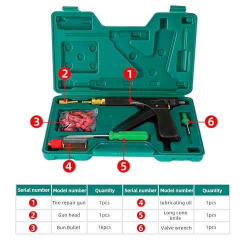 Image of Hetkrishi Tire Repair Kit, Tire Plug Kit Heavy Duty Professional, Deluxe Tubeless Tire Plugger Repair Kit with Mushroom Plug for Motorcycle, Truck, ARB, ATV, Tractor, RV, SUV, Trailer