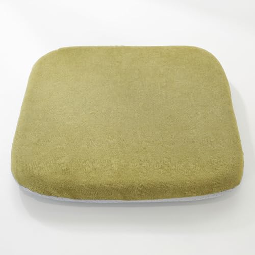 vctops Memory Foam Chair Cushions with Ties for Dining Chairs, Non Skid Rubber Chair Pads Seat Cushion with Washable Removable Cover for Office and Kitchen Chairs (Olive Green,16"x16")