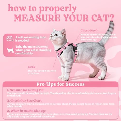 Image of rabbitgoo Cat Harness and Leash Set, Escape Proof Vest, Pink