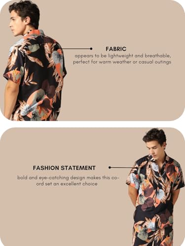 Image of GRECIILOOKS Co Ord Set for Men | Trendy Night Dress for Boys | Shirt and Shorts Combo for Lounge | Stylish Summer and Travel Outfit | Men's Matching Two-Piece for Vacation