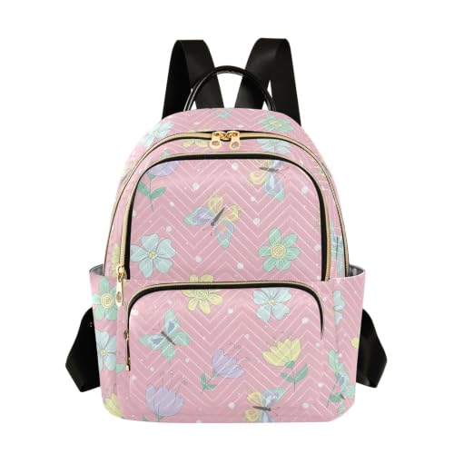 Sac à dos de jour fleur blanche à pois femme matelassé moyen en polyester