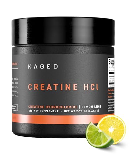 Kaged Creatine HCl Powder | 7X Concentrated vs Mono | Muscle Building & Recovery | High Absorption | No Bloating | Creatine for Men & Women | Vegan, Gluten Free | Lemon Lime | 75 Servings