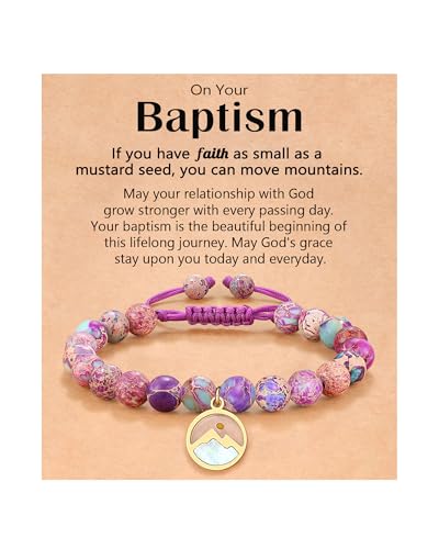 Silver/Gold Move Mountains-Mustard Seed Baptism Bracelet Catholic Christian Confirmation Easter Christmas Gifts