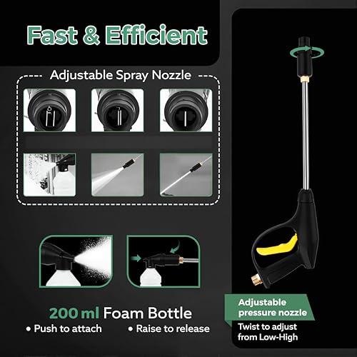 Image of Cockatoo RinseSmart28W High Pressure Washer Corded Electric 4HP 2800W 300Bar Aluminium Binding Induction AC Motor 7.2Lmin Flow 7m Hose 2 in 1 Nozzle Car Bike Home Garden Cleaning Power Washer