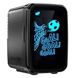 Upstreman Mini Kühlschrank, 4L / 6 Dosen, 7 Farben LED, Kühlen & Warmhalten Minikühlschrank für Getränke & Skincare, AC 220V / DC 12V, Kleiner Kühlschrank für Fußballspiel, Gaming, Auto, TR4-F
