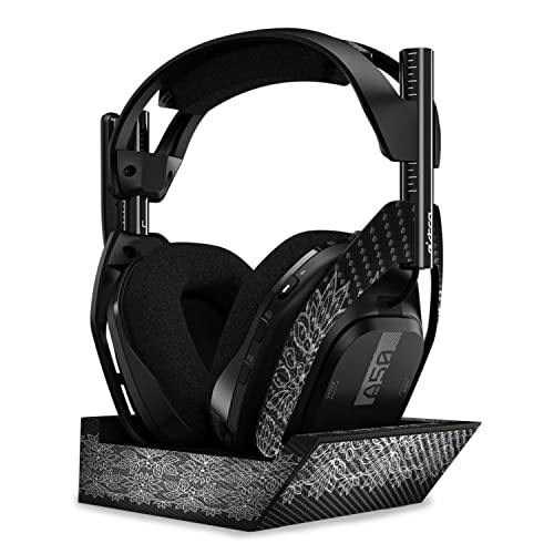 Image of MightySkins Carbon Fiber Skin Compatible with Astro A50 Wireless Headphones + Base Station (Gen 4) - Floral Lace | Protective, Durable Textured Carbon Fiber Finish | Easy to Apply | Made in The USA