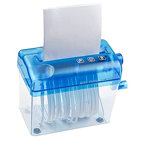 Paper Shredder, Portable Manual Shredder, Manual Shredder Mini Cutter 1.5L Basket, Office School Home Desk Stationery for Banknote Receipt. image 1