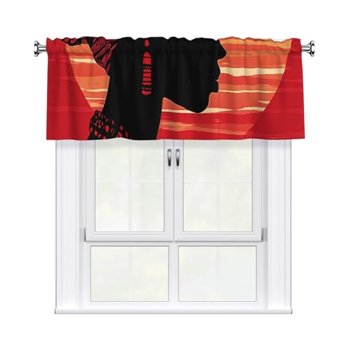 ZSUUGJ Silhouette - Cortinas de cocina estilo café para ventanas pequeñas, lavables, ligeras, para baño, lavadero y decoración del hogar